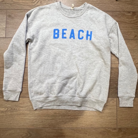 Oat Collective Tops - Oat Collective Beach Crewneck Sweatshirt, Gray, Casual, Sz Medium, Beach life